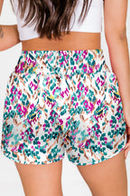 Brown Leopard High Waisted Athletic Shorts