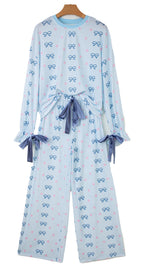 Sky Blue Stripe Lounge Set For Comfort