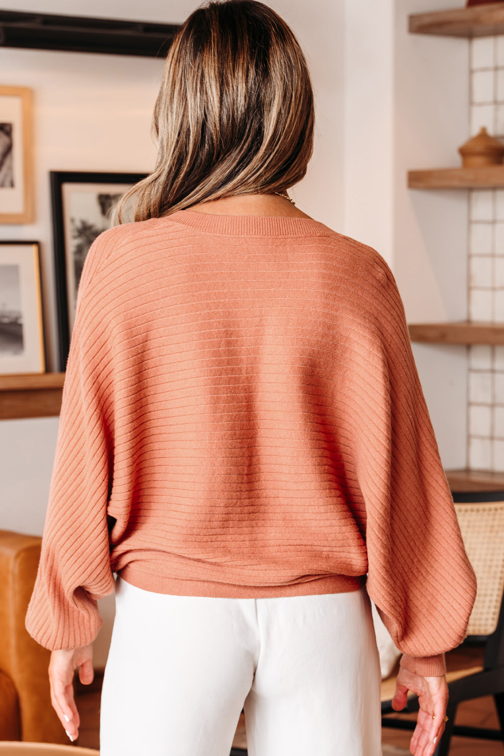 Apricot Pink Knit Cardigan For Trendy Looks