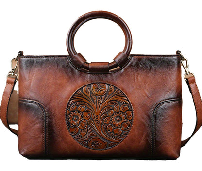 Vintage Flower Embossed Tote Bag