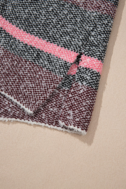 Multicolor Striped Open Front Cardigan