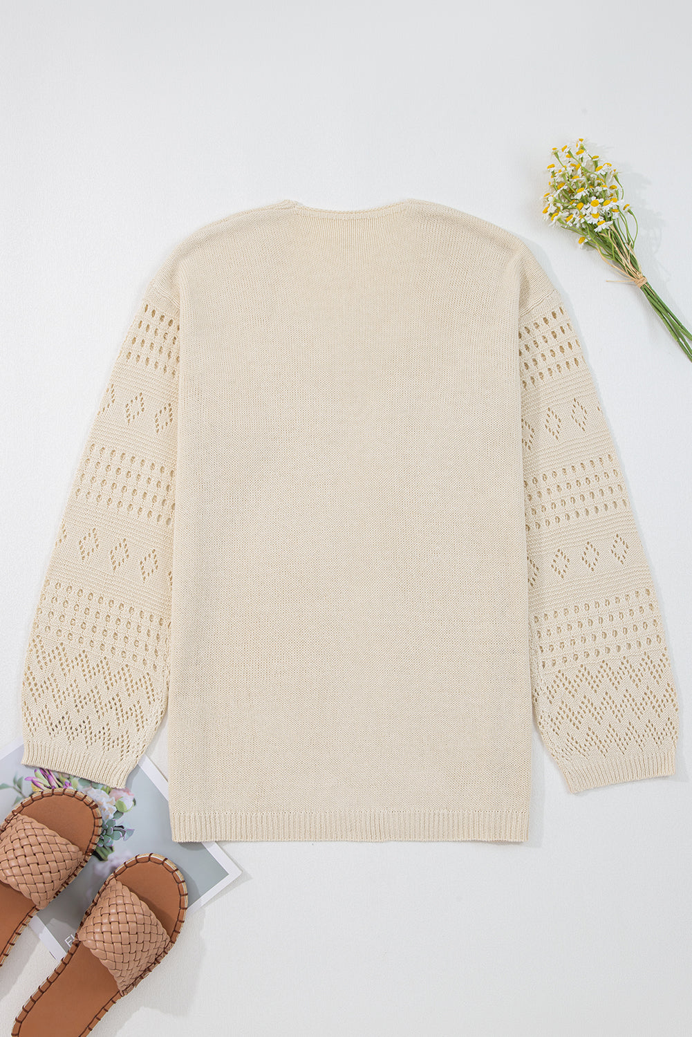 Smoke Gray Knit Open Front Cardigan
