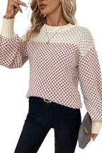 Black Contrast Lantern Sleeve Sweater