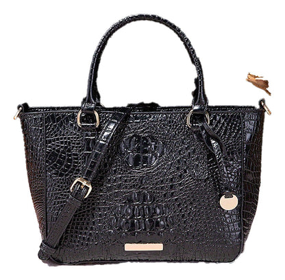 Crocodile Pattern Satchel Handbag Pink