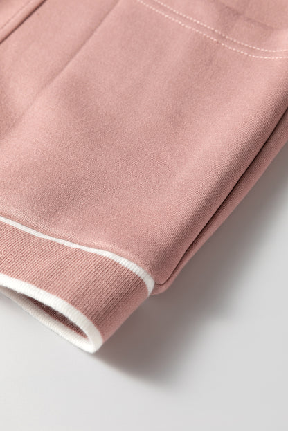 Pink Stripe Knit Cardigan For Stylish Layers