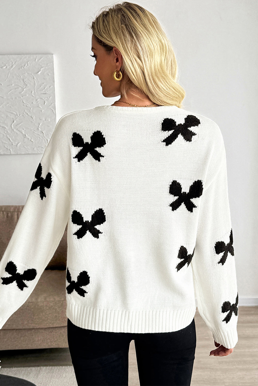 Dear-Lover White Bow Sweater Cardigan For Trendy Looks