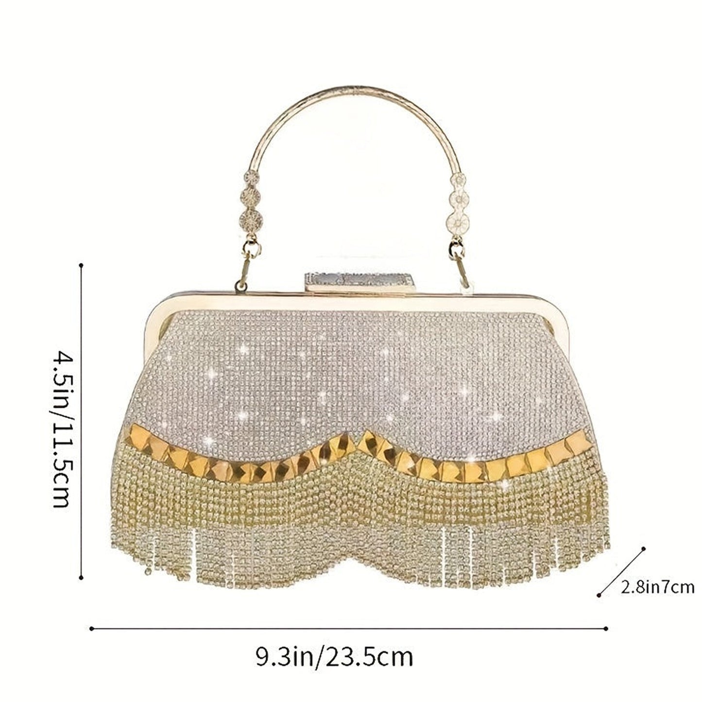 Rhinestone Evening Satchel Bag