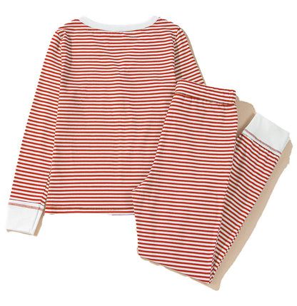 Red Stripe Lounge Set For Women