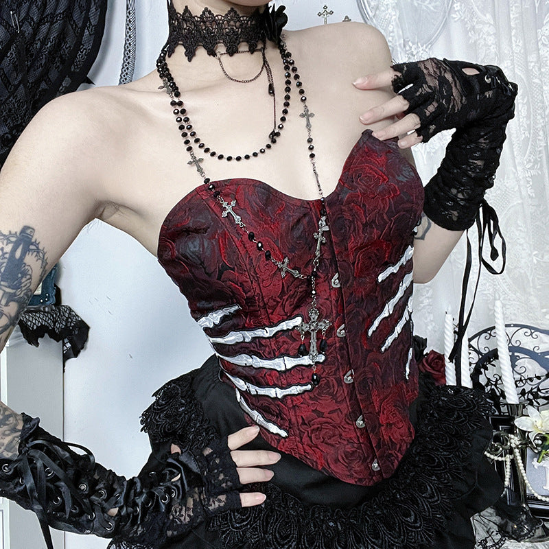 Plus Size Gothic Top with Lace Details