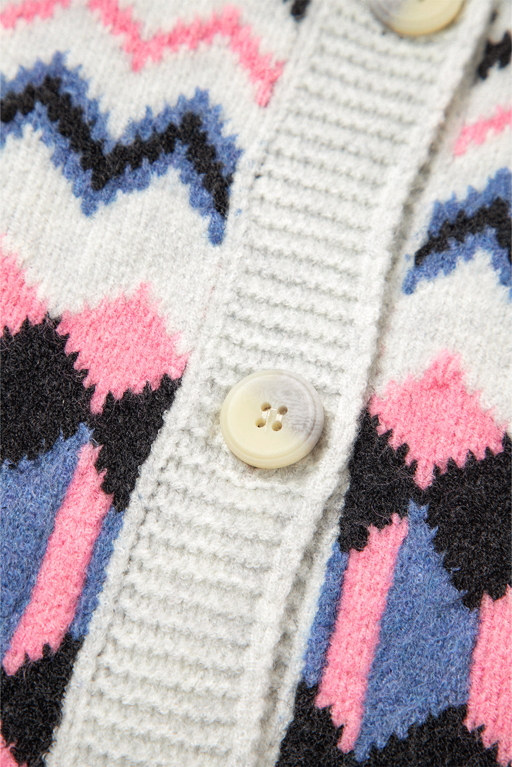 Pink Stripe Geometric Cardigan For Stylish Wear