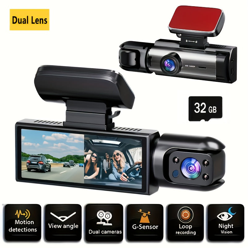 Dual Dash Cam For Cars With Night Vision