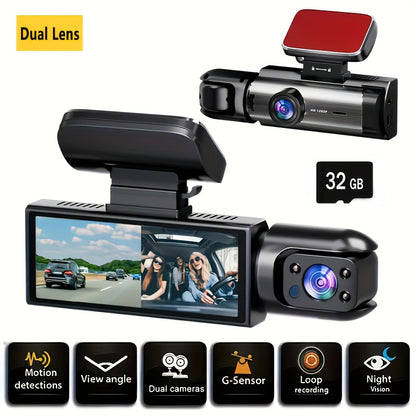 Dual Dash Cam For Cars With Night Vision