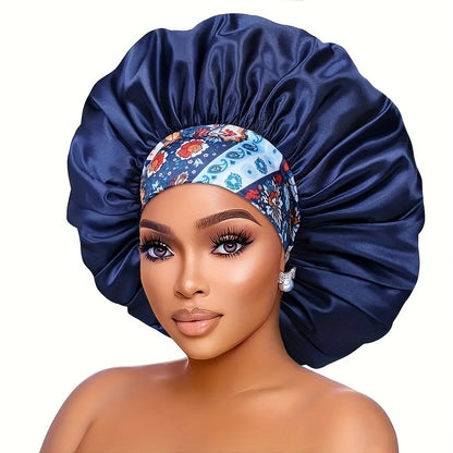 Elegant Floral Satin Shower Cap