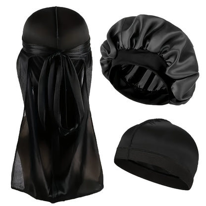 Satin Durag And Bonnet Set Red Edition