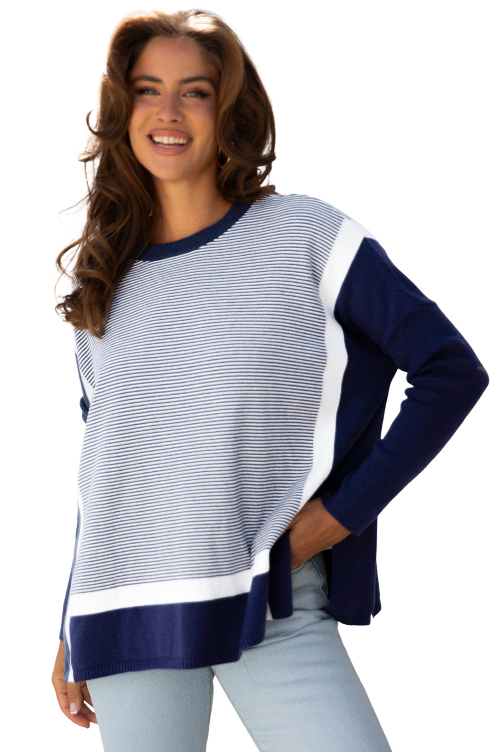 Green Stripe Oversized Sweater
