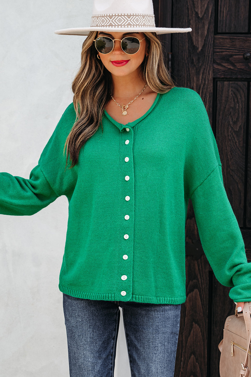 Bright Green Knit Cardigan For Trendy Styles