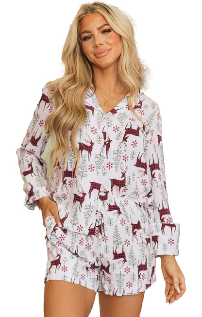 White Christmas Deer Lounge Set For Comfort