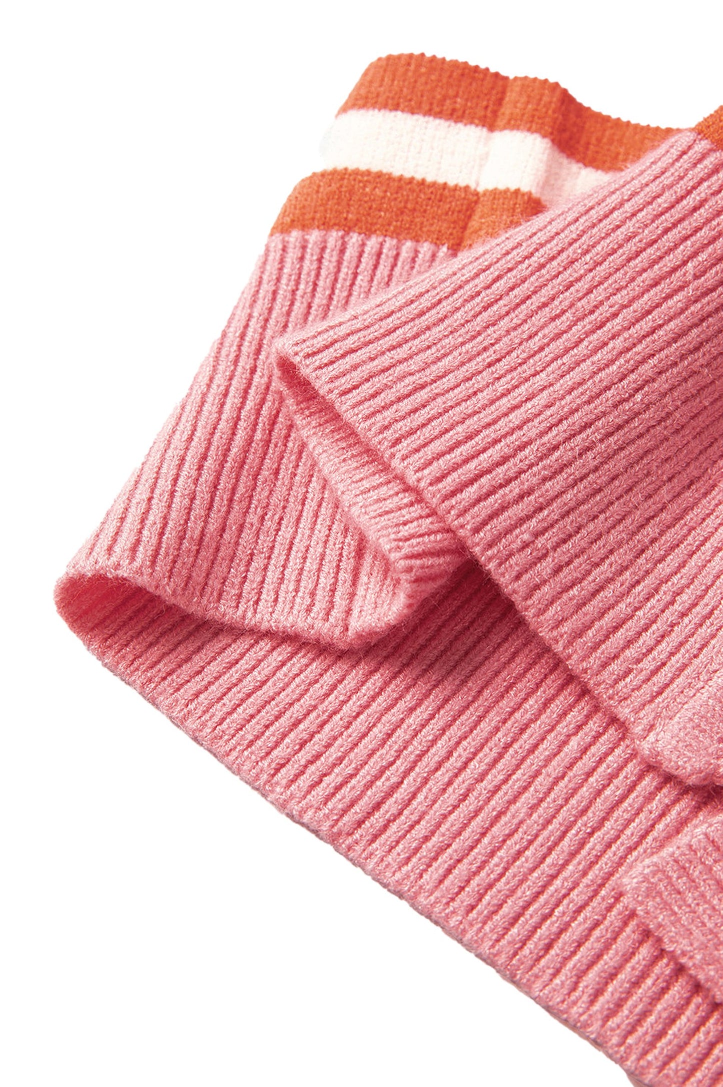 Pink Striped Cardigan Sweater For Women