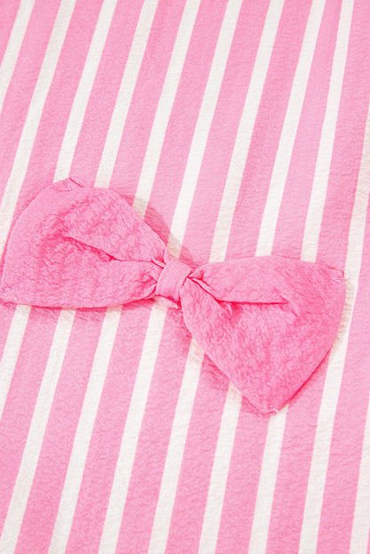 Pink Striped Sleepwear Set For Comfort