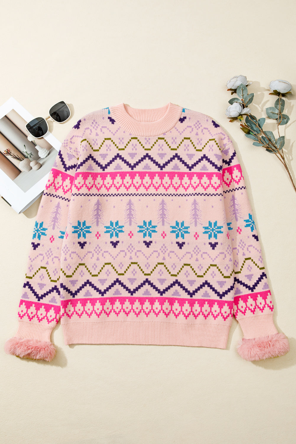 Multicolour Ethnic Christmas Sweater
