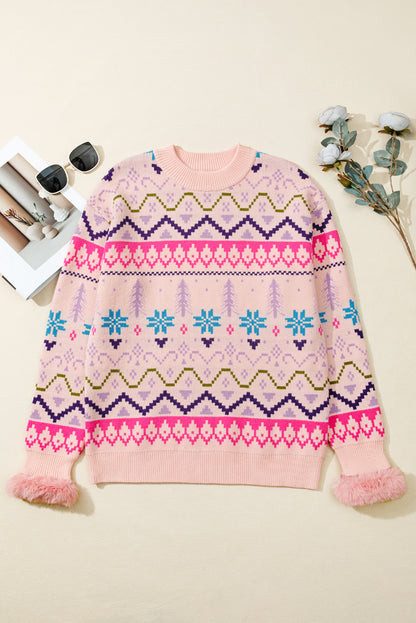 Multicolour Ethnic Christmas Sweater