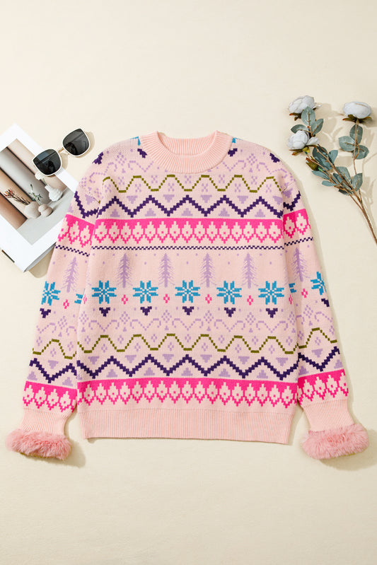 Multicolour Ethnic Christmas Sweater