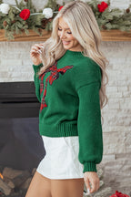Evergreen Plaid Bow Christmas Sweater
