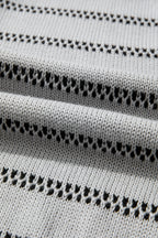 Gray Stripe Button Front Cardigan