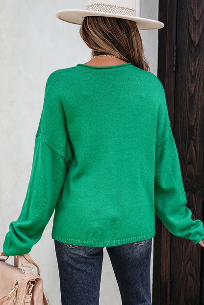 Bright Green Knit Cardigan For Trendy Styles