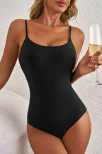 LuckeLadybug LLC Black One Piece Swimsuit Bathing Suits with Adjustable Straps for a Flattering Fit