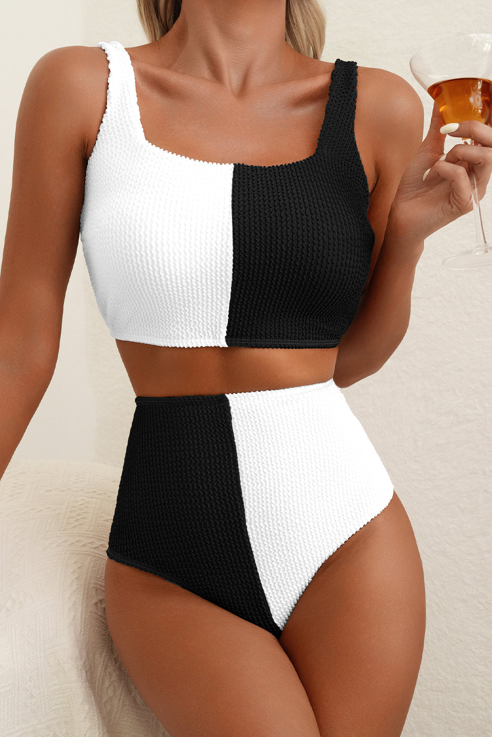 Black Bikini - High-Waisted Stylish Swimwear