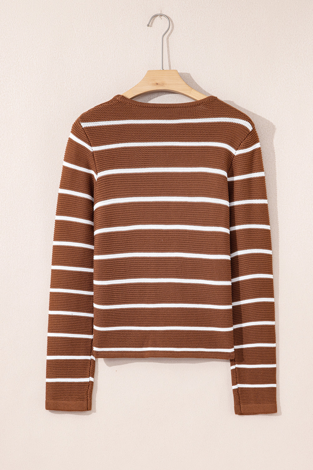 Chestnut Striped Tie Front Cardigan