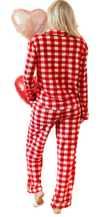 Light Green Plaid Christmas Pajamas Set