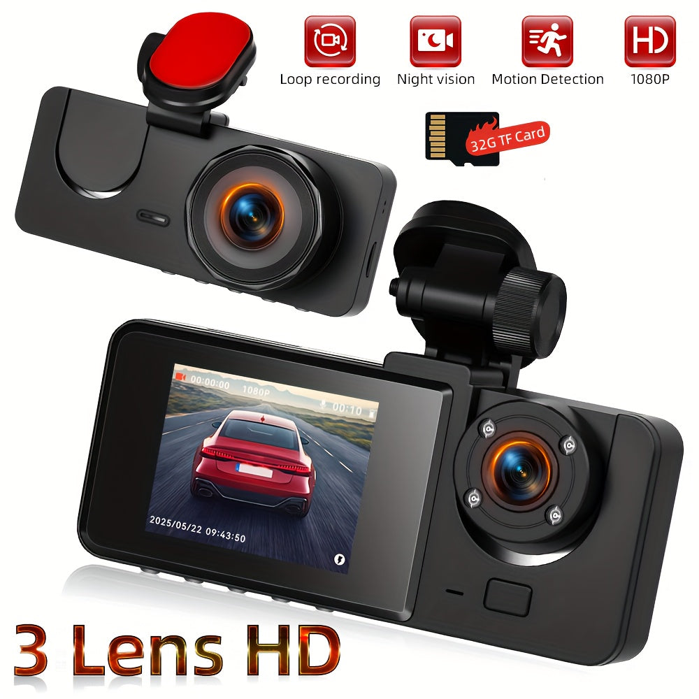Dual Dash Cam With Night Vision 1080p