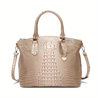 Crocodile Embossed Womens Handbag Chic Satchel