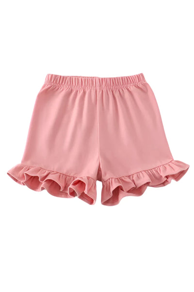 Adorable Pink Basic Ruffle Shorts For Trendy Tots | Kids' Fashion Must-Have - LuckeLadybug LLC