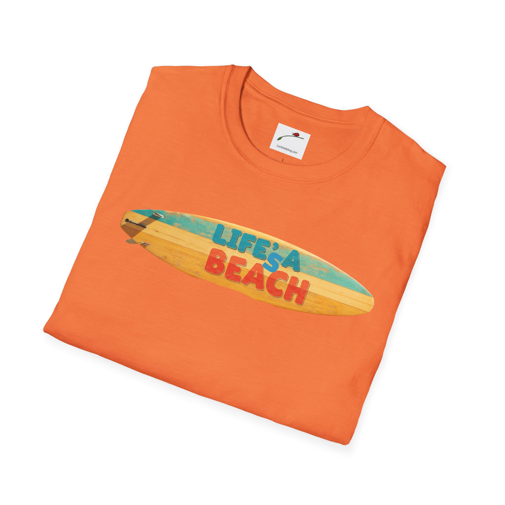 Lifes A Beach Text Stylish Summer Apparel Softstyle T-Shirt