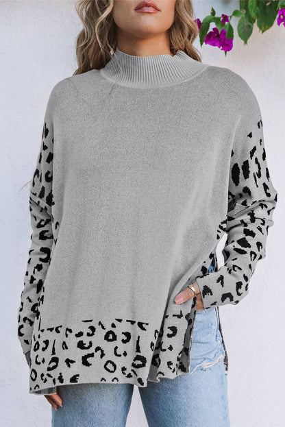 Khaki Leopard Oversized Sweater