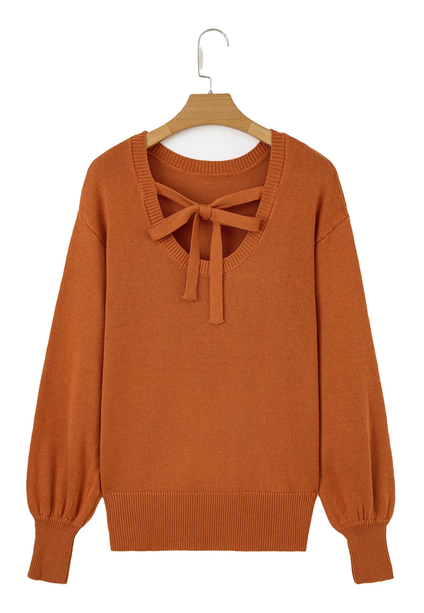 Gold Flame Ribbed Trim Sweater