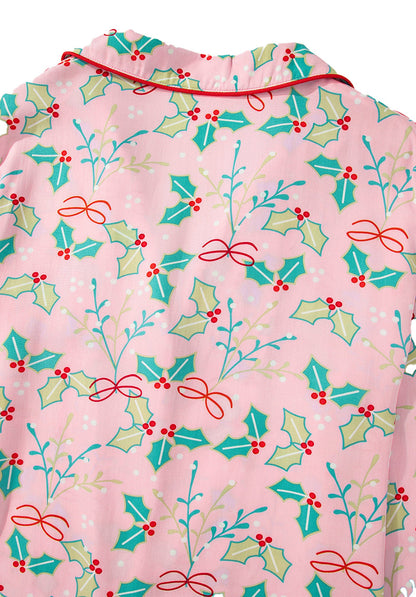 Multicolor Floral Christmas Pajamas Set