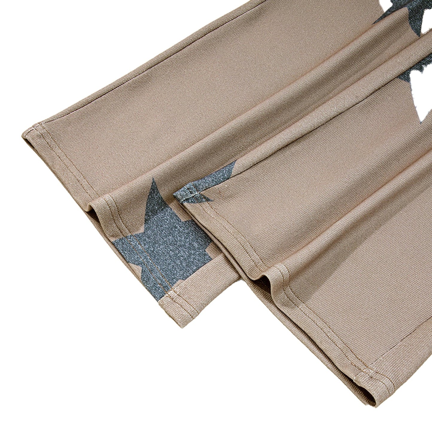 Khaki Star Print Lounge Set For Cozy Style