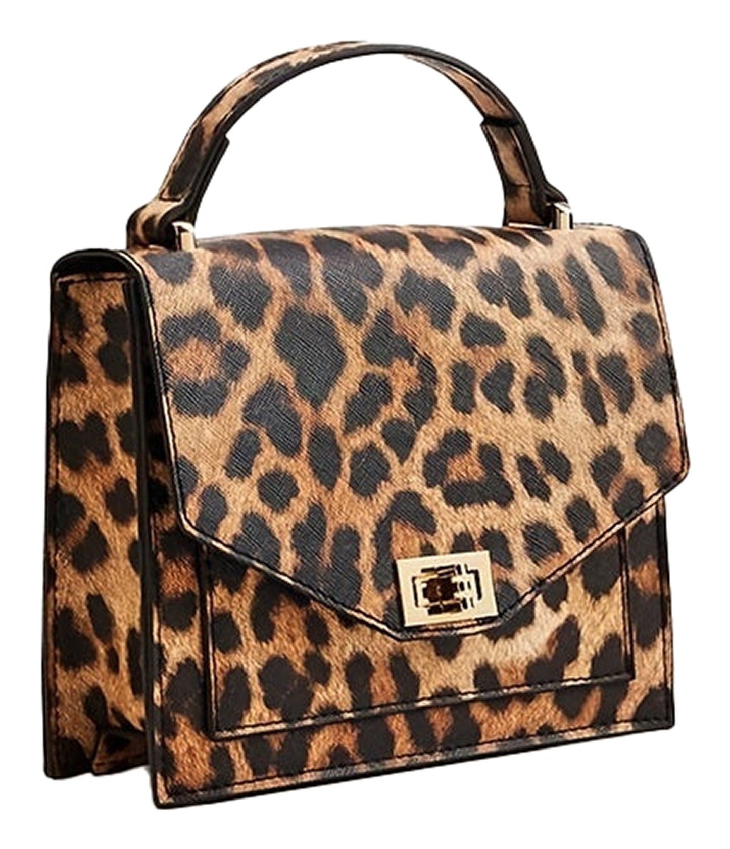 Leopard Print Vintage Clutch Handbag Back View
