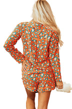 Pink Leopard Print Pajama Set For Women