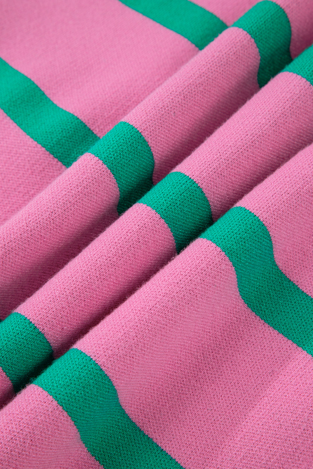 Pink Stripe Colorblock Cardigan For Trendy Style