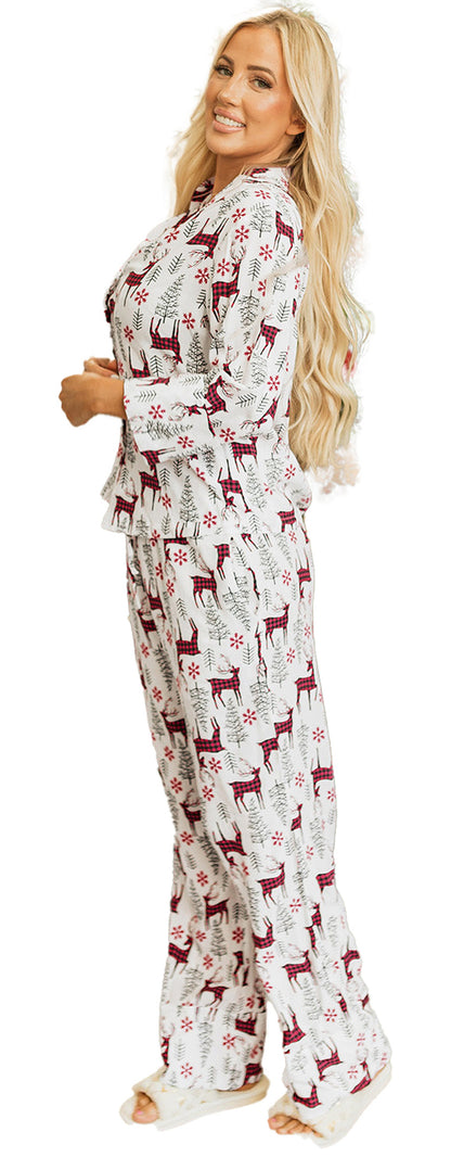 White Christmas Pajama Set For Cozy Nights