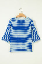 Cable Knit Cardigan Men in Striped Design
