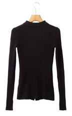 Black Ribbed Knit Cardigan For Chic Style