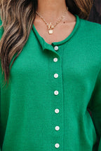 Bright Green Knit Cardigan For Trendy Styles