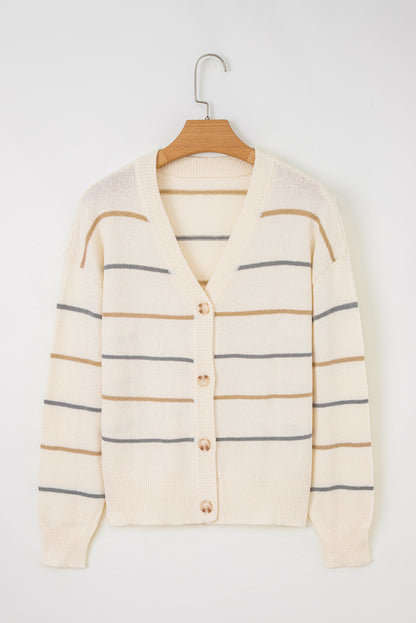 Multicolour Striped Cardigan Sweater
