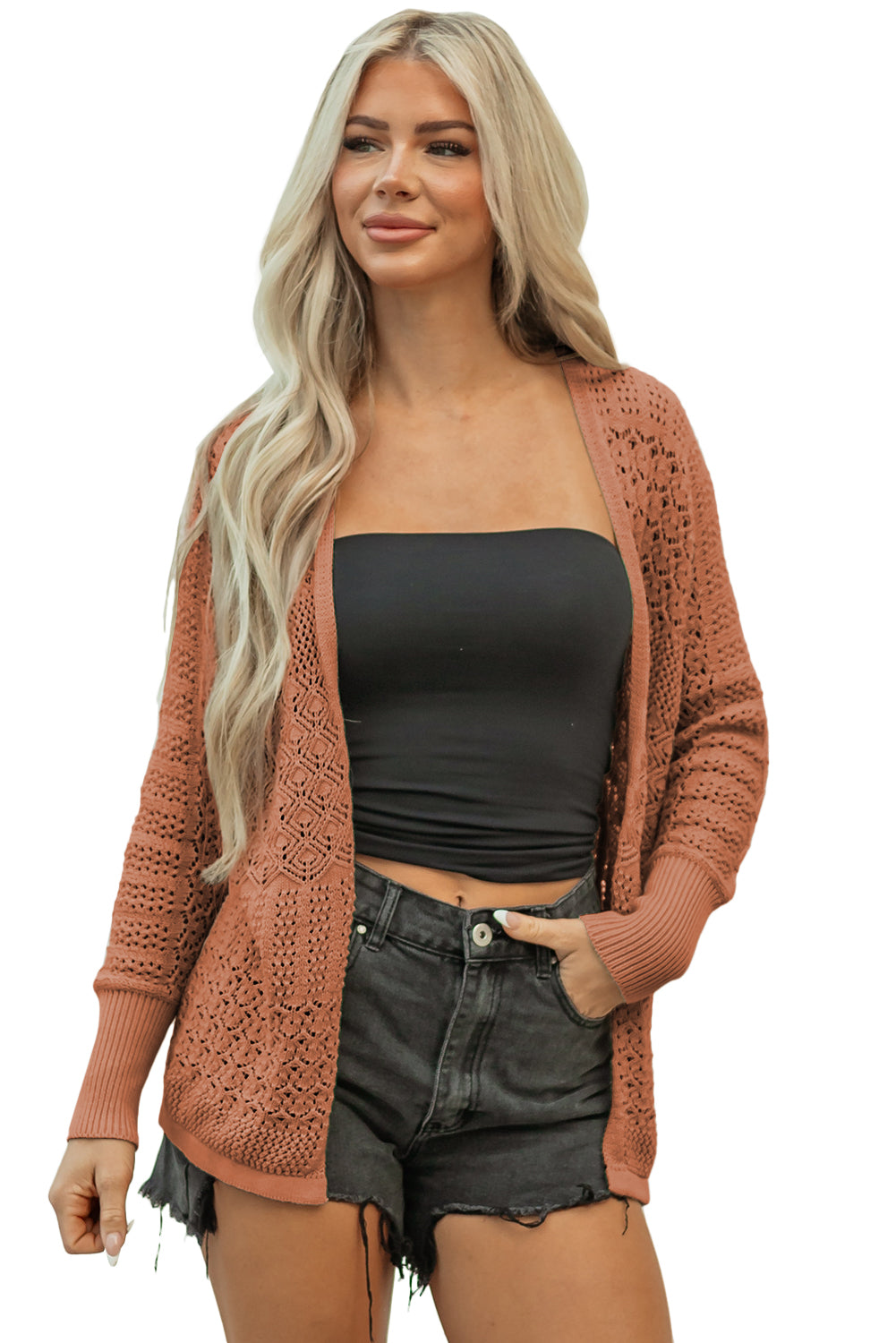 Open Front Knit Cardigan For Effortless Style